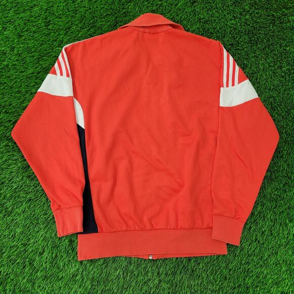 ADIDAS Colorblock Track Jacket Medium 21x26 Baggy Red Stripes - Picture 2 of 16